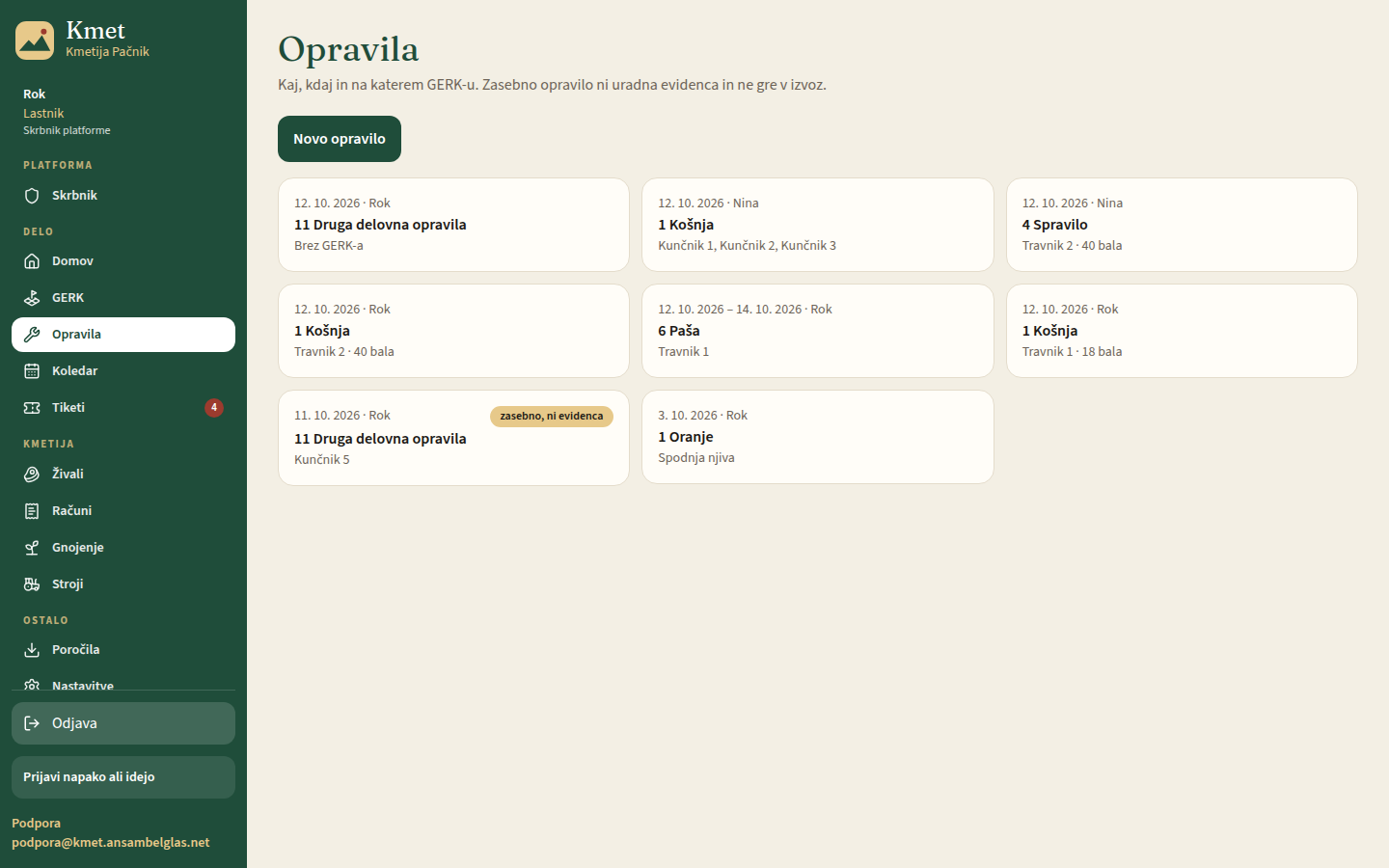 Seznam opravil na namizju